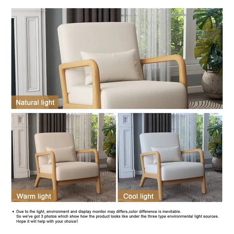 Fauteuil d'appoint rembourré de style moderne du milieu du siècle avec coussin