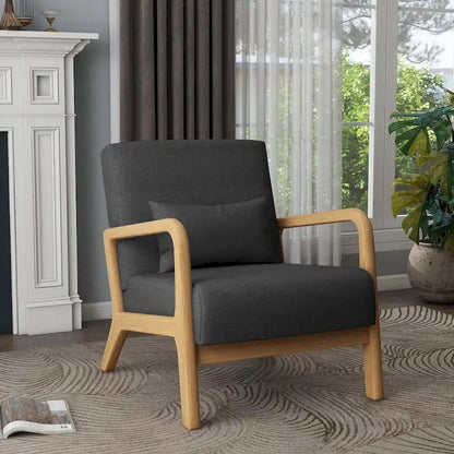 Fauteuil d'appoint rembourré de style moderne du milieu du siècle avec coussin