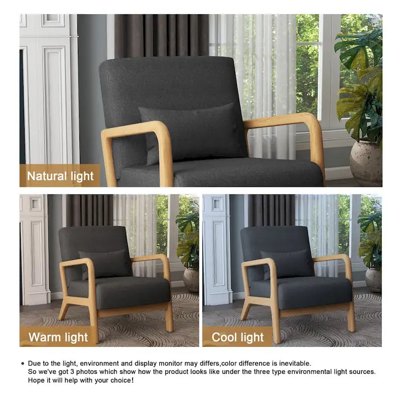 Fauteuil d'appoint rembourré de style moderne du milieu du siècle avec coussin