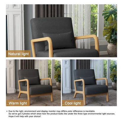 Fauteuil d'appoint rembourré de style moderne du milieu du siècle avec coussin