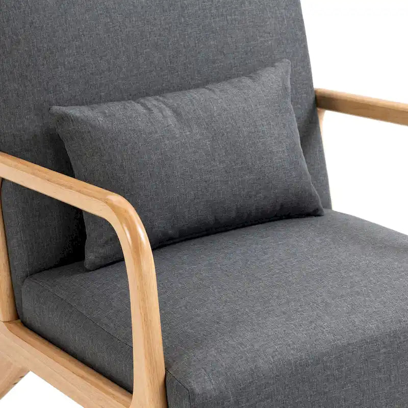 Fauteuil d'appoint rembourré de style moderne du milieu du siècle avec coussin