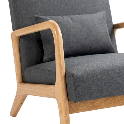 Fauteuil d'appoint rembourré de style moderne du milieu du siècle avec coussin
