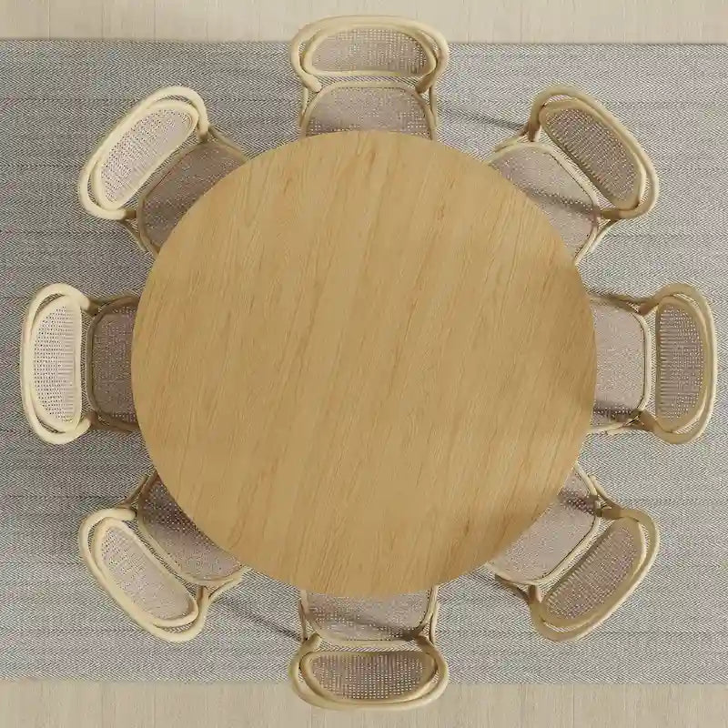 Table de salle à manger ronde en bois massif pour 4 à 6 personnes