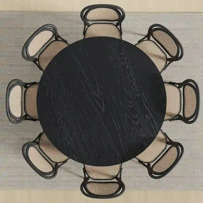 Table de salle à manger ronde en bois massif pour 4 à 6 personnes