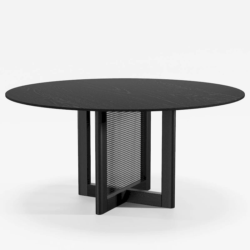 Table de salle à manger ronde en bois massif pour 4 à 6 personnes