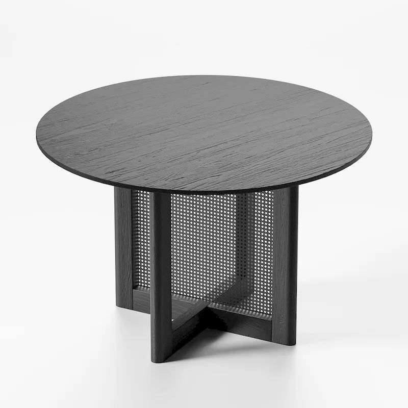 Table de salle à manger ronde en bois massif pour 4 à 6 personnes