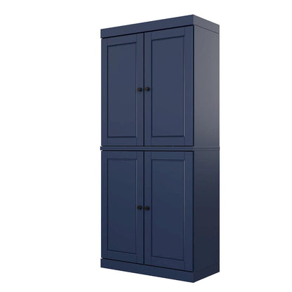 Armoire de rangement Palace Imports 100 % bois massif avec portes dépolies, en verre transparent ou pleines, 2 tiroirs et étagères réglables