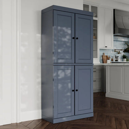 Armoire de rangement Palace Imports 100 % bois massif avec portes dépolies, en verre transparent ou pleines, 2 tiroirs et étagères réglables