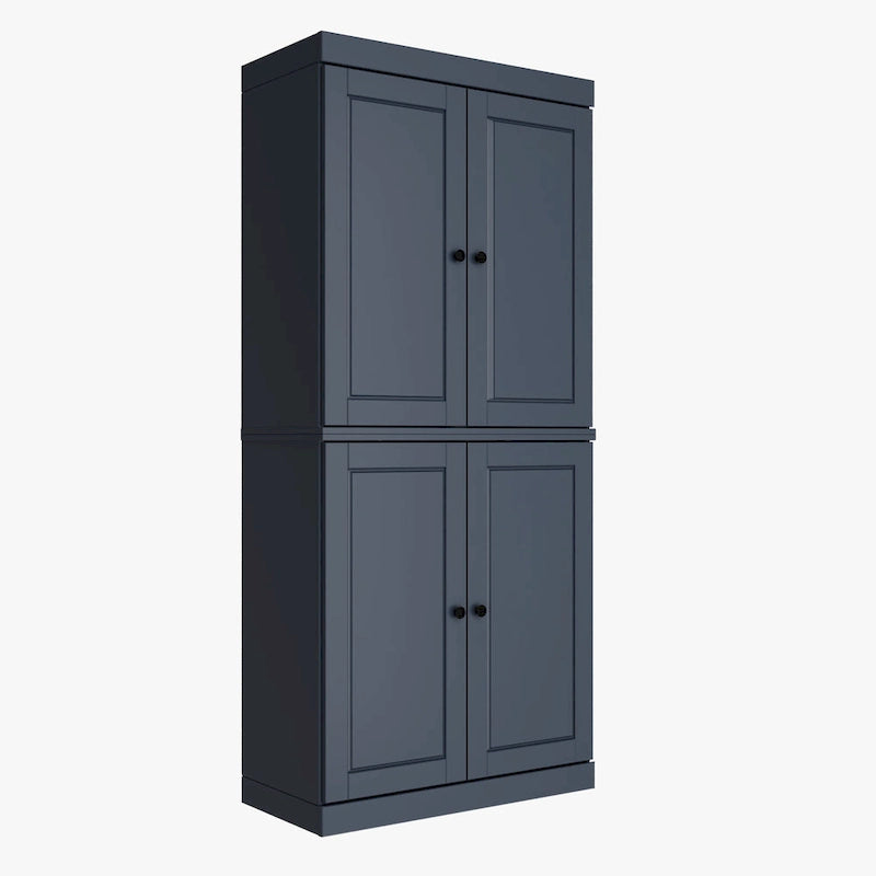 Armoire de rangement Palace Imports 100 % bois massif avec portes dépolies, en verre transparent ou pleines, 2 tiroirs et étagères réglables