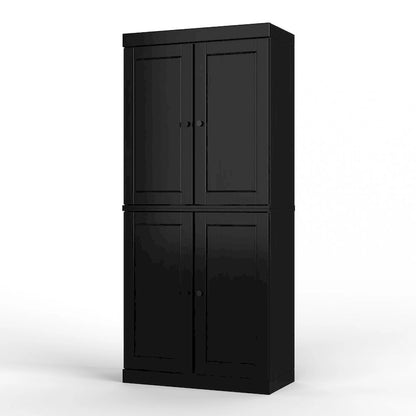 Armoire de rangement Palace Imports 100 % bois massif avec portes dépolies, en verre transparent ou pleines, 2 tiroirs et étagères réglables