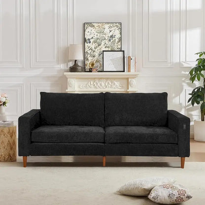 82.68 Sofa for Living Room, Loveseat Sofa with USB/Type-C Port, Comfy Chenille Love Seat Couch with Removable Cover