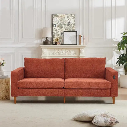 Canapé 2 places 82,68 cm pour salon, canapé deux places avec port USB/Type-C, canapé confortable en chenille avec housse amovible