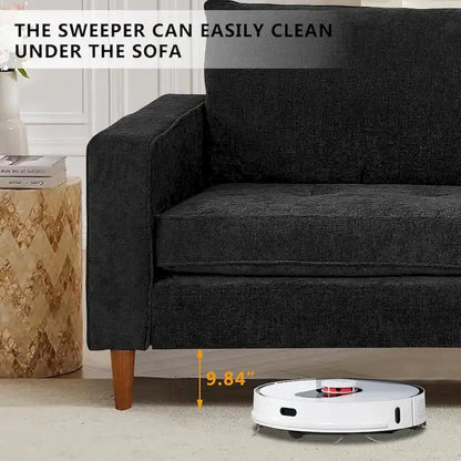 Canapé 2 places 82,68 cm pour salon, canapé deux places avec port USB/Type-C, canapé confortable en chenille avec housse amovible