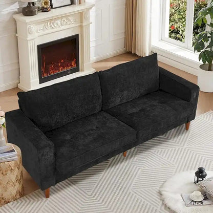 Canapé 2 places 82,68 cm pour salon, canapé deux places avec port USB/Type-C, canapé confortable en chenille avec housse amovible