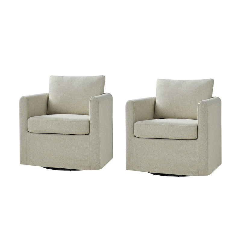 Fauteuil pivotant moderne Erkenbald à 360 degrés avec housse amovible (lot de 2) par HULALA HOME