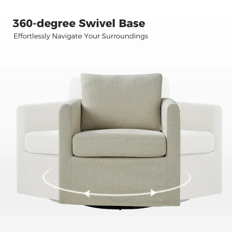 Fauteuil pivotant moderne Erkenbald à 360 degrés avec housse amovible (lot de 2) par HULALA HOME