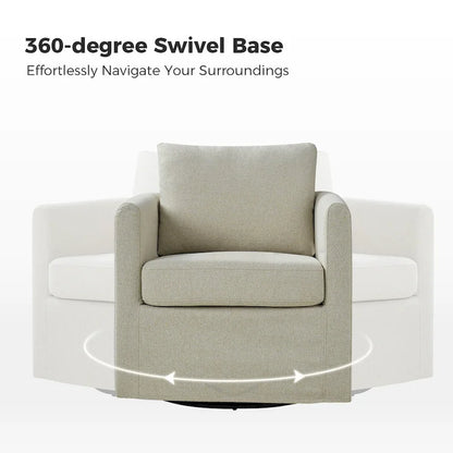 Fauteuil pivotant moderne Erkenbald à 360 degrés avec housse amovible (lot de 2) par HULALA HOME