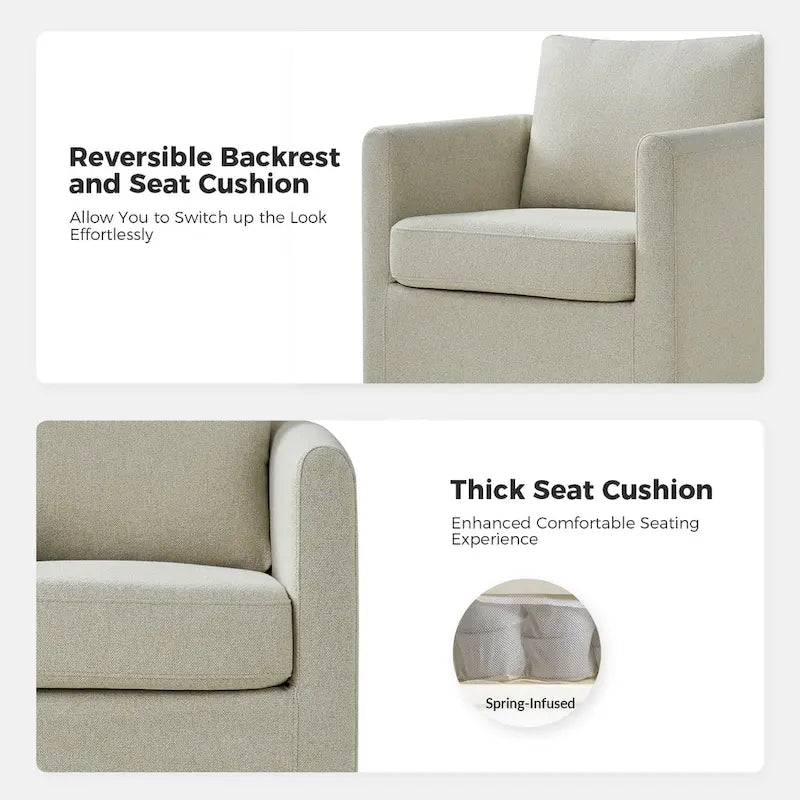 Fauteuil pivotant moderne Erkenbald à 360 degrés avec housse amovible (lot de 2) par HULALA HOME