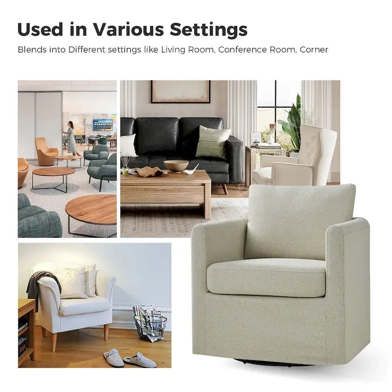 Fauteuil pivotant moderne Erkenbald à 360 degrés avec housse amovible (lot de 2) par HULALA HOME