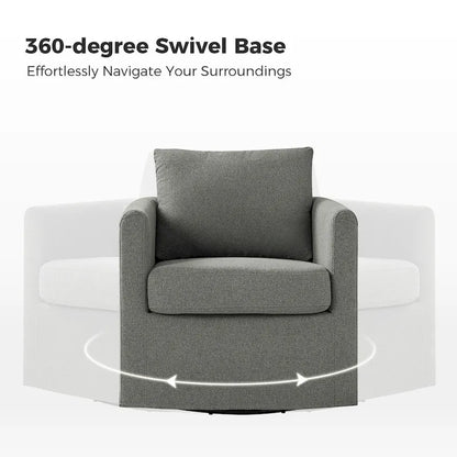 Fauteuil pivotant moderne Erkenbald à 360 degrés avec housse amovible (lot de 2) par HULALA HOME