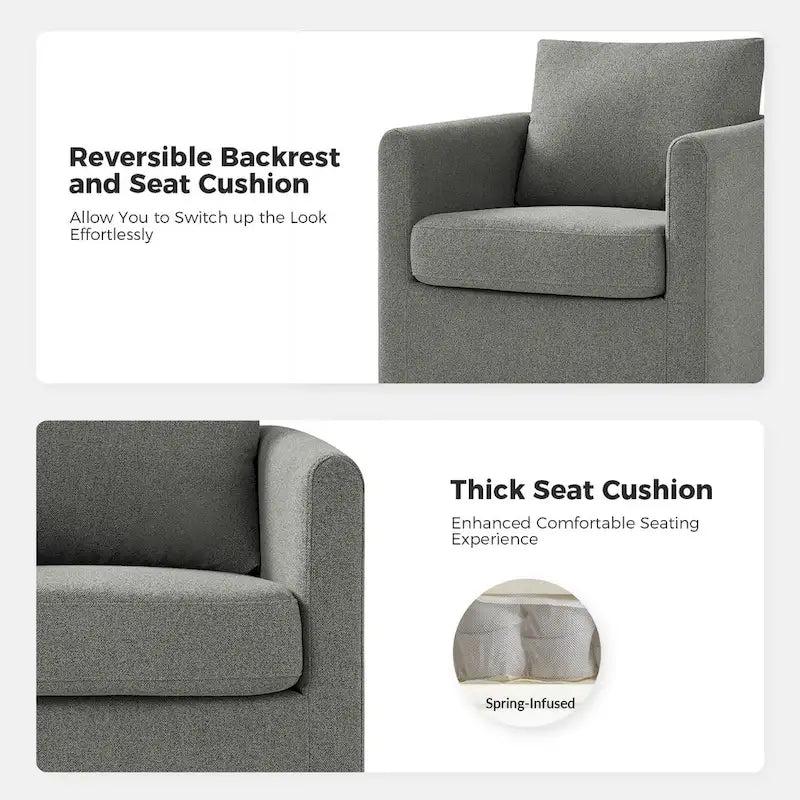 Fauteuil pivotant moderne Erkenbald à 360 degrés avec housse amovible (lot de 2) par HULALA HOME