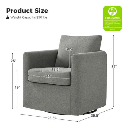 Fauteuil pivotant moderne Erkenbald à 360 degrés avec housse amovible (lot de 2) par HULALA HOME