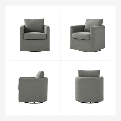 Fauteuil pivotant moderne Erkenbald à 360 degrés avec housse amovible (lot de 2) par HULALA HOME