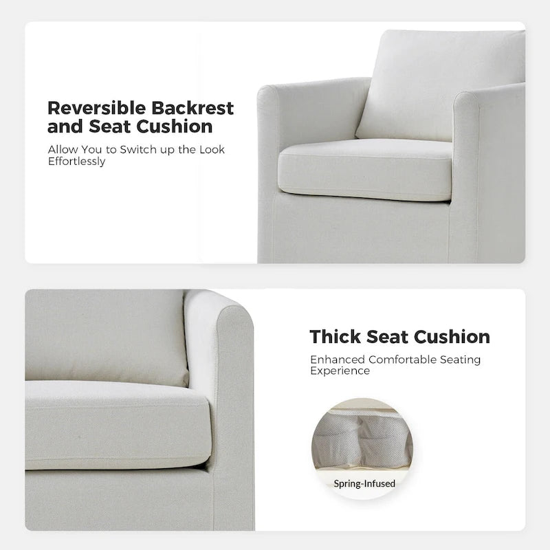 Fauteuil pivotant moderne Erkenbald à 360 degrés avec housse amovible (lot de 2) par HULALA HOME