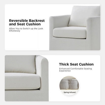 Fauteuil pivotant moderne Erkenbald à 360 degrés avec housse amovible (lot de 2) par HULALA HOME