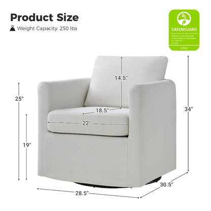 Fauteuil pivotant moderne Erkenbald à 360 degrés avec housse amovible (lot de 2) par HULALA HOME