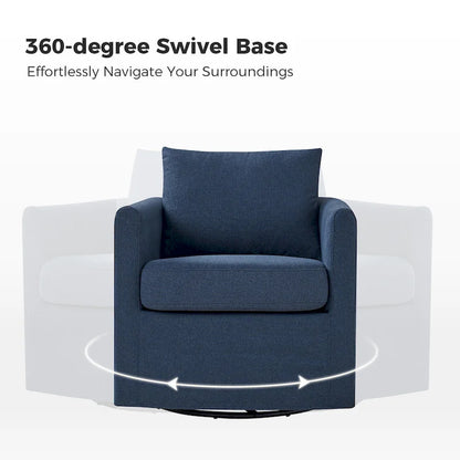 Fauteuil pivotant moderne Erkenbald à 360 degrés avec housse amovible (lot de 2) par HULALA HOME