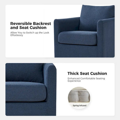 Fauteuil pivotant moderne Erkenbald à 360 degrés avec housse amovible (lot de 2) par HULALA HOME