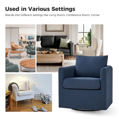 Fauteuil pivotant moderne Erkenbald à 360 degrés avec housse amovible (lot de 2) par HULALA HOME