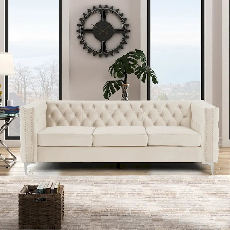 Morden Fort Deep Dutch Velvet Modern Sofa