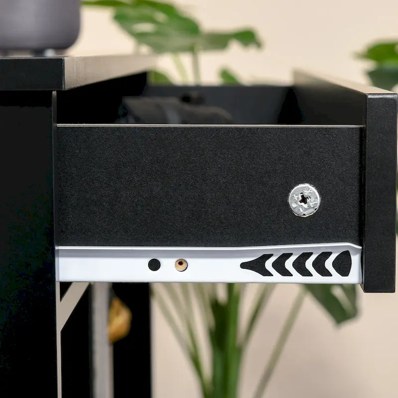 Console HOMCOM avec tiroirs et 2 étagères, table d'appoint moderne pour entrée, salon ou chambre.