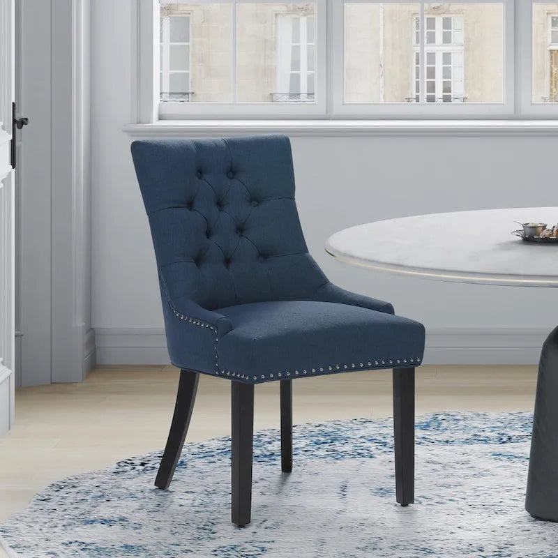 Chaise de salle à manger Grandview capitonnée en lin