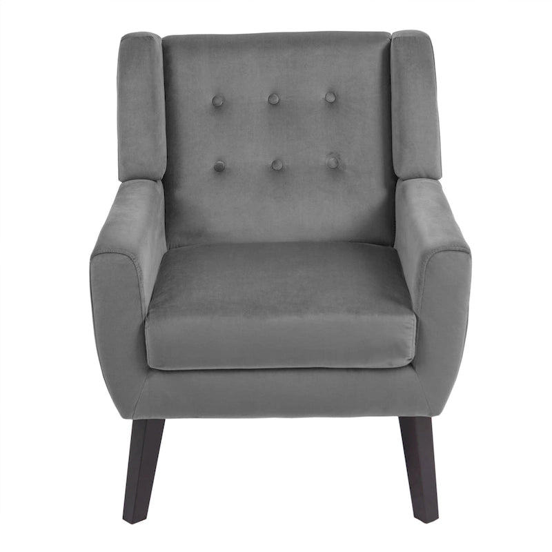 Fauteuil capitonné en velours, lot de 2