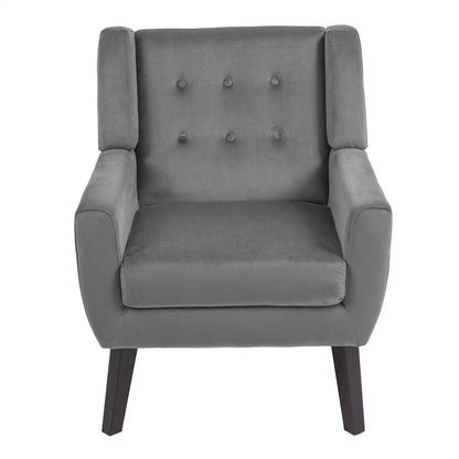Fauteuil capitonné en velours, lot de 2
