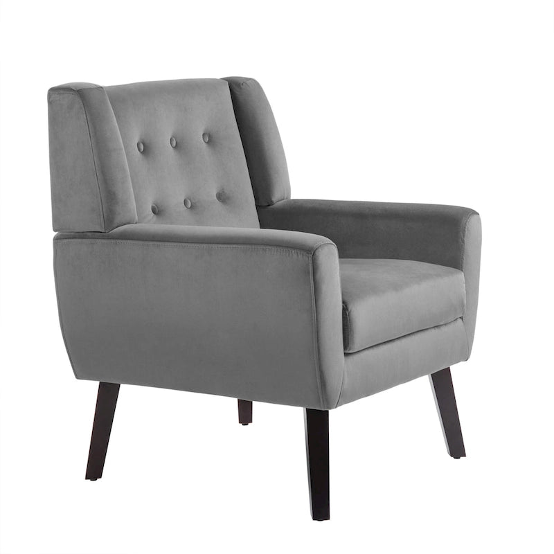 Fauteuil capitonné en velours, lot de 2