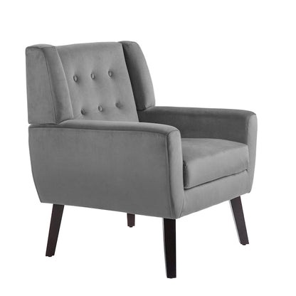 Fauteuil capitonné en velours, lot de 2