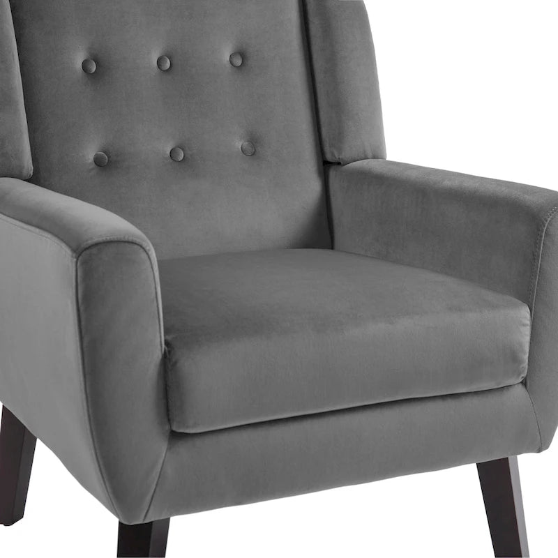 Fauteuil capitonné en velours, lot de 2