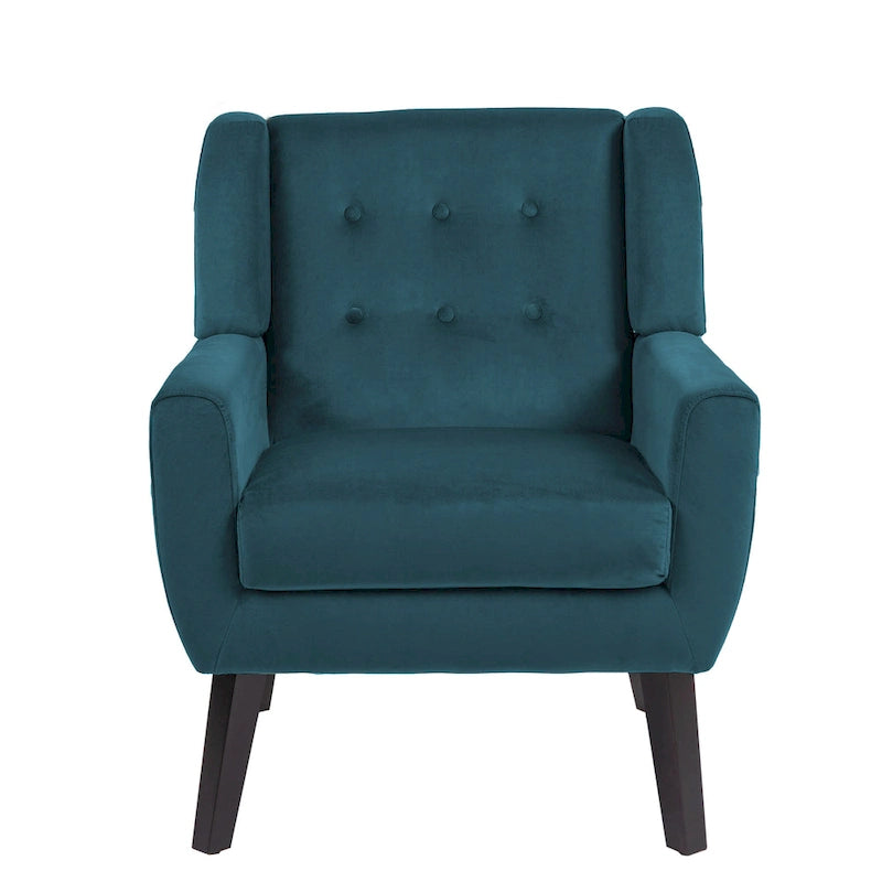 Fauteuil capitonné en velours, lot de 2