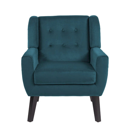 Fauteuil capitonné en velours, lot de 2