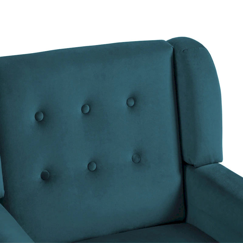 Fauteuil capitonné en velours, lot de 2