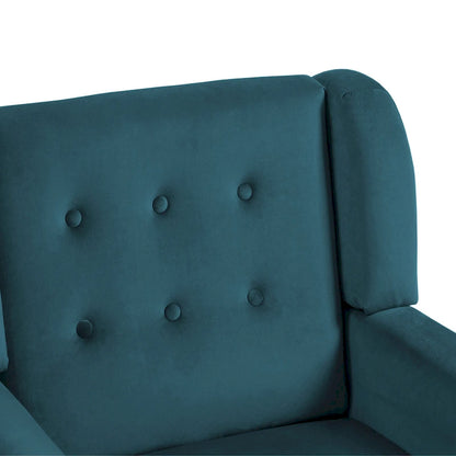 Fauteuil capitonné en velours, lot de 2