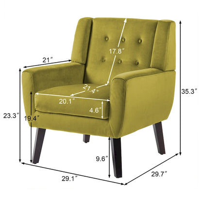 Fauteuil capitonné en velours, lot de 2