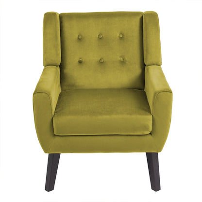 Fauteuil capitonné en velours, lot de 2