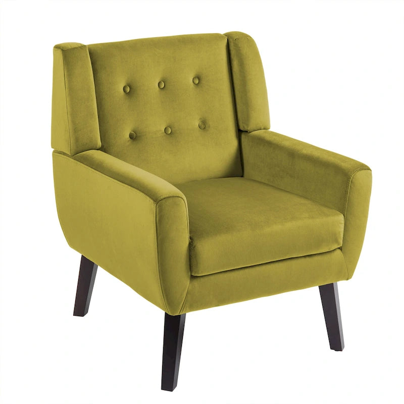 Fauteuil capitonné en velours, lot de 2