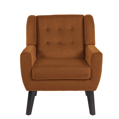 Fauteuil capitonné en velours, lot de 2