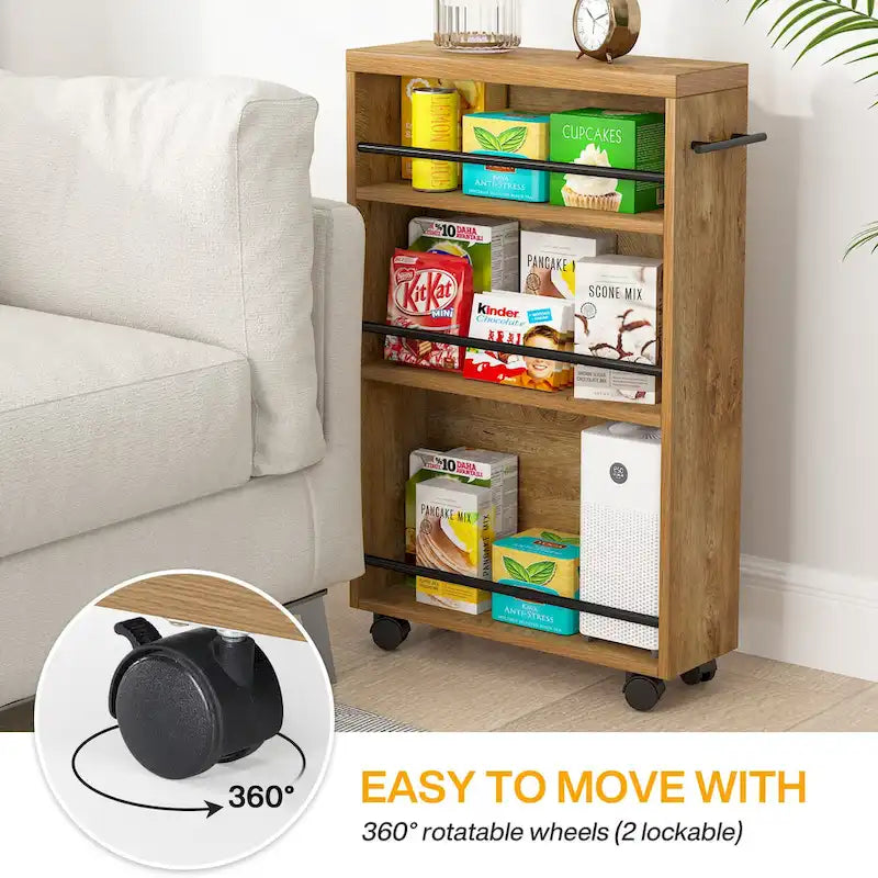 Chariot de rangement étroit, chariot de cuisine à roulettes - Non applicable